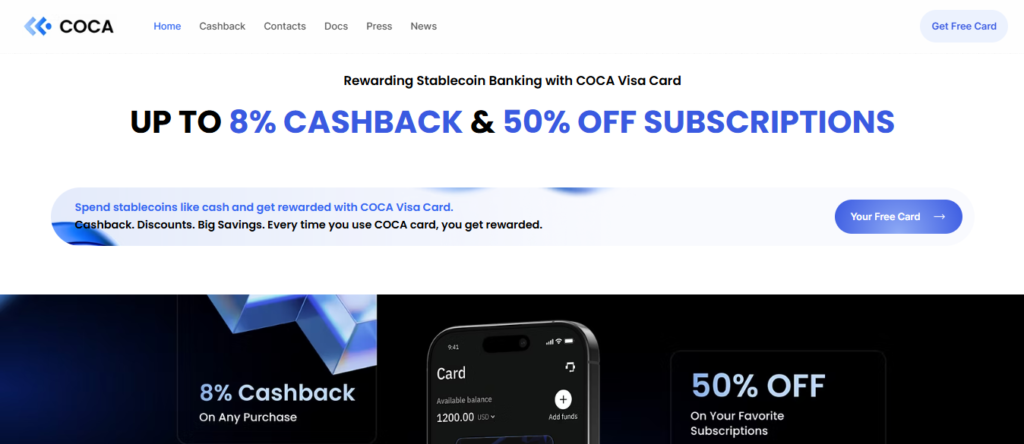 COCA Visa Card Cashback Rewards
